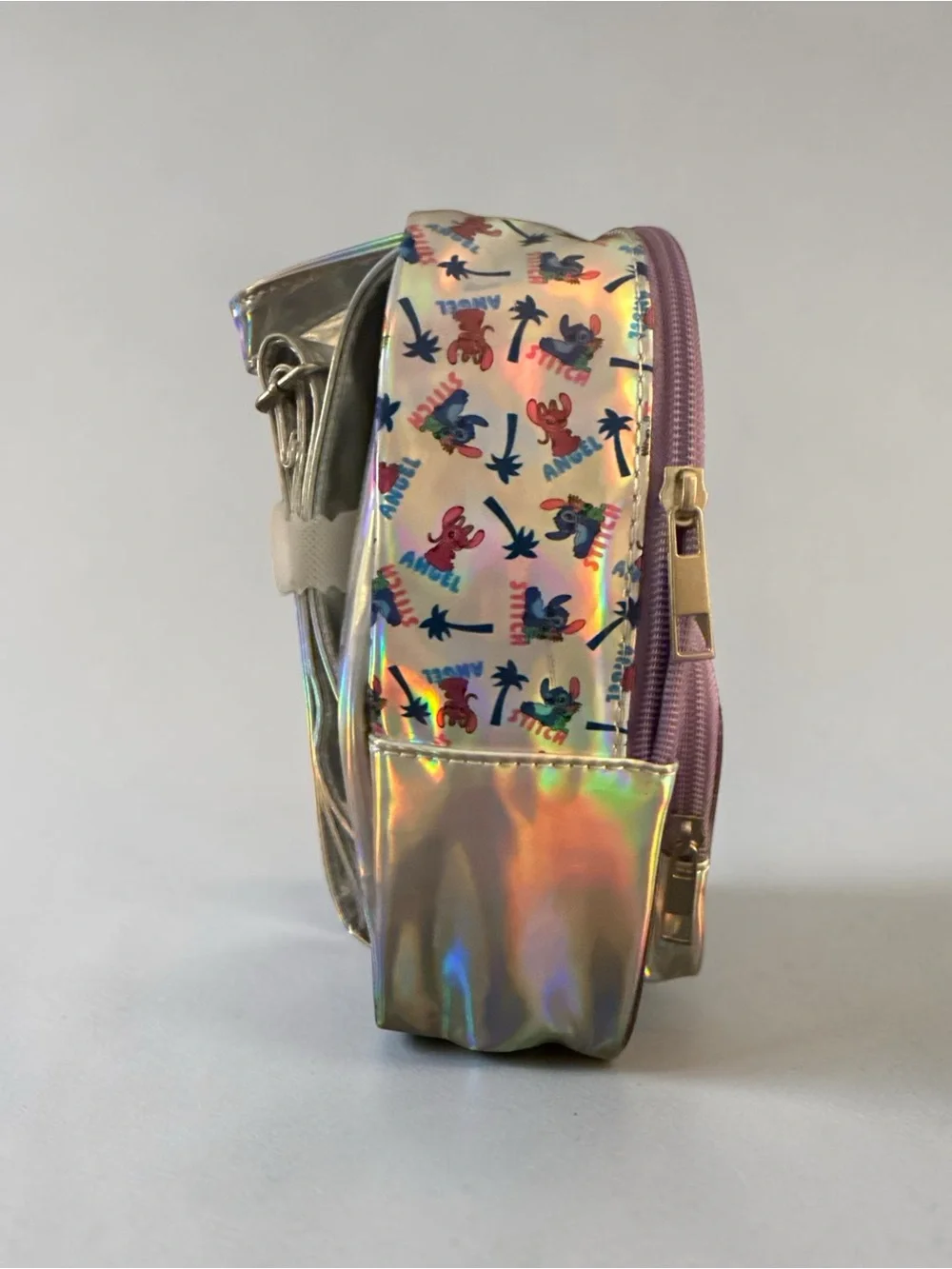 Claire's Purple Holographic Disney Stitch Kids Mini Backpack NWT